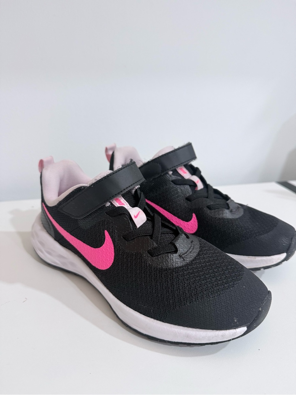 Nike Kids Black and Hot Pink Velcro Sneakers - Picture 2 of 7